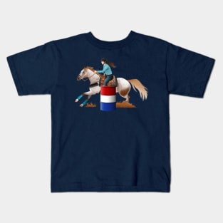 Appaloosa Barrel Racer - Equine Rampaige Kids T-Shirt